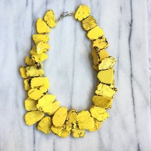Yellow Layered Stone Necklace